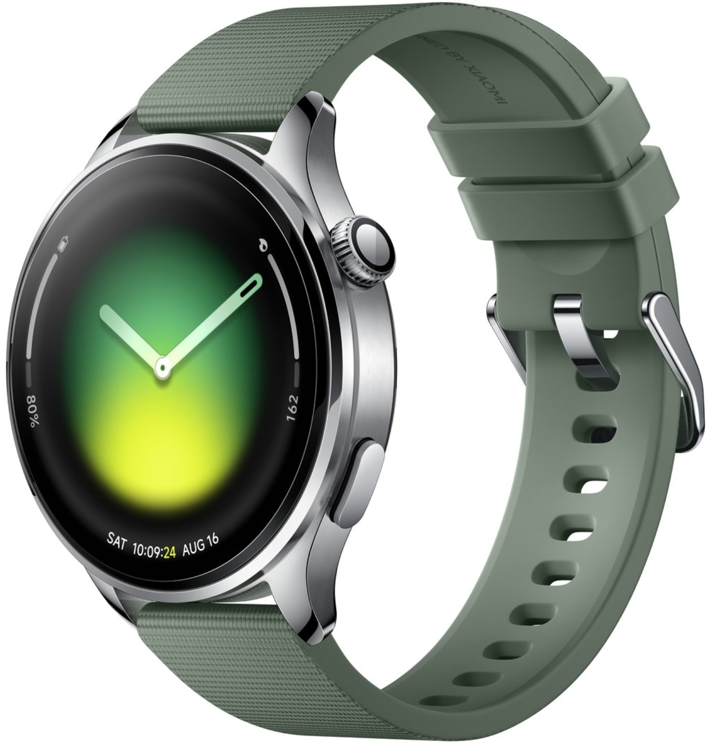 Смарт-часы Xiaomi Watch 5 серебристый с зеленым ремешком BHR07WPGL